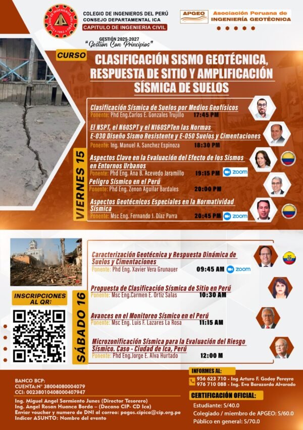 Clasificación Sismo Geotécnica, Respuesta de Sitio y Amplificación Sísmica de Suelos